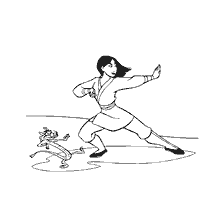 coloriage: Coloration Mulan et Mushu