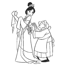 coloriage: Mulan et l'allumeur