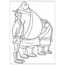 coloriage: Couleur avec les caractères Ling, Chien-Po et Yao de Mulan