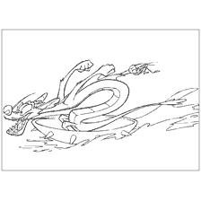 coloriage: Mushu et cricket, dessinés sur le livre de coloration
