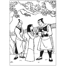 coloriage: Coloration avec Mulan et Lee Shan