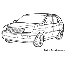 раскраска: Раскраска автомобиля Buick Rendezvous 2000 года