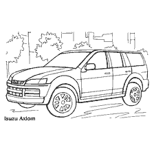 раскраска: Раскраска легкового автомобиля Isuzu Axiom, японская модель 2001 года