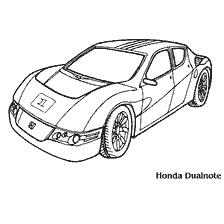раскраска: Рисунок легкового автомобиля Honda Dualnote