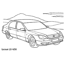 раскраска: Легковой автомобиль Lexus LS 430, раскраска