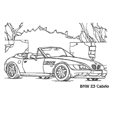 раскраска: Раскраска легкового автомобиля BMW Z3 Cabrio