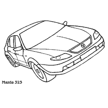 раскраска: Легковой автомобиль Mazda 323 в раскраске