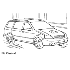 раскраска: Раскраска легкового автомобиля Kia Carnival 1999 года выпуска
