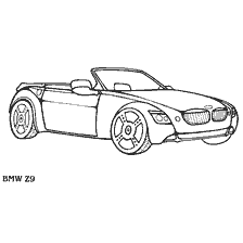 раскраска: Раскраска легкового автомобиля BMW Z9