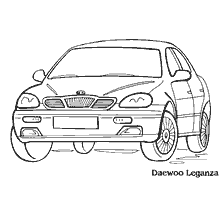 раскраска: Раскраска легкового автомобиля Daewoo Leganza 2000 года