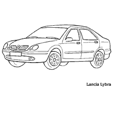 раскраска: Раскраска автомобиля Lancia Lybra 1999 года