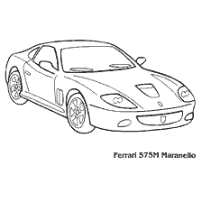 раскраска: Легковой автомобиль Ferrari 575M Maranello для раскрашивания