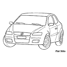 раскраска: Распечатка раскраски Fiat Stilo 2001 года