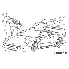раскраска: Раскраска автомобиля Ferrari F-40
