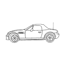 раскраска: Раскраска легкового автомобиля кабриолет