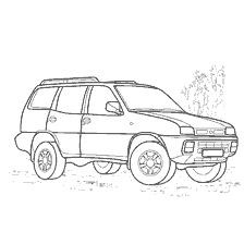раскраска: Раскраска Nissan Terrano для детей