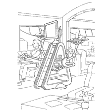 coloring page: Robot waiter in the restaurant of the future