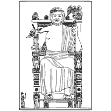 pagina da colorare: Disegno della Statua di Zeus olimpico per la colorazione