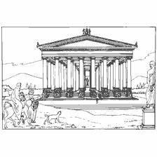 pagina da colorare: Il Tempio di Artemide di Efeso, una delle sette meraviglie del mondo.