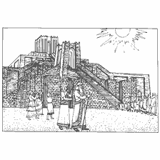 pagina da colorare: Disegno della luna dio ziggurat in antico Ur