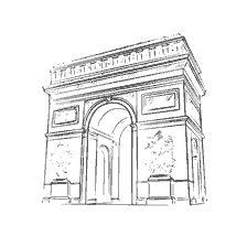 pagina da colorare: Disegno dell'Arco di Trionfo a Parigi per la pittura