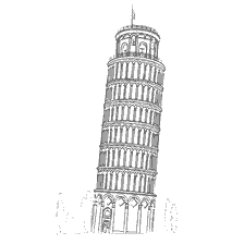 pagina da colorare: Torre di colorazione di Pisa, Italia