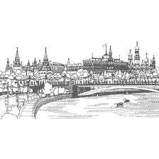 pagina da colorare: Rakushka Modern World Embankment di Mosca