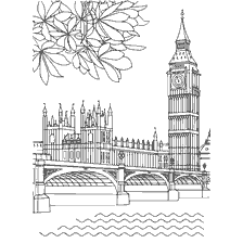 pagina da colorare: Colorazione di Big Ben e il Palazzo di Westminster a Londra