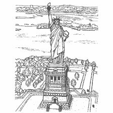 pagina da colorare: Colorazione della Statua della Libert&agrave;