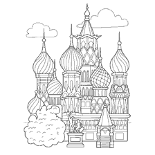 pagina da colorare: Disegno del Tempio di Basilio il Beato a Mosca