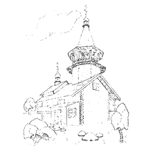 pagina da colorare: Disegno della cappella di Pietro e Paolo a Kizhy, Russia