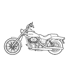pagina da colorare: Contour immagine di Harley-Davidson Dyna Wide Glide moto