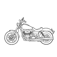 pagina da colorare: Harley-Davidson Dyna Super Glide Moto