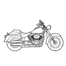 pagina da colorare: Harley-Davidson Softail Fat Boy disegno del motociclo