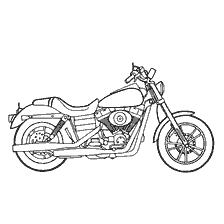 pagina da colorare: Harley-Davidson Dyna Super Glide personalizzato