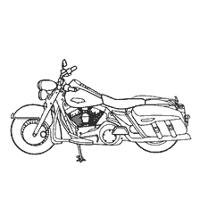 pagina da colorare: Nero e bianco Harley-Davidson Road King
