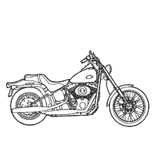 pagina da colorare: Disegno di una Harley-Davidson S. Moto standard