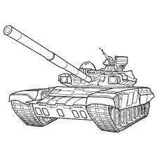 kolorowanka: T- 72 zbiornik w kolorowanie
