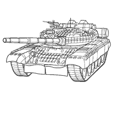 kolorowanka: Rysunek zbiornika T- 34 w kolorowanie