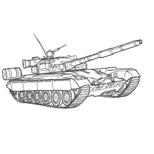 kolorowanka: Obraz konturu zbiornika T- 80 z opisem