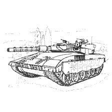 kolorowanka: Farba Rak zbiornika Merkava z Izraela