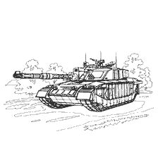 kolorowanka: Rakka Tank Challenger-1 z Wielkiej Brytanii