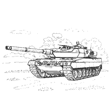 kolorowanka: Rysunek zbiornika Leopard-2 (Niemcy) do kolorowania