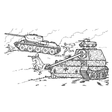 kolorowanka: T- 34 czołg średni, 1941, ZSRR