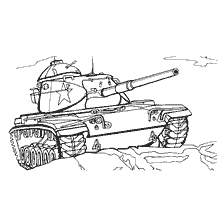 kolorowanka: Rysunek zbiornika M60 A1 o właściwościach technicznych