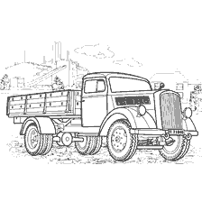 coloring page: Coloring of the old truck Opel Blitz S3