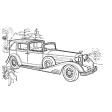 coloring page: Coloring of an old car Cadillac Town-Kar