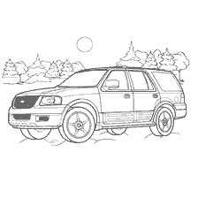 kolorowanka: Kolorowanki jeep Ford Expedition na tle natury