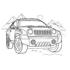 kolorowanka: Kolorowanki Jeep Compass na tle piramid
