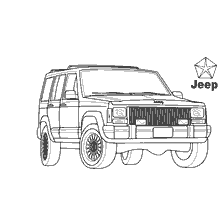 kolorowanka: Kolorowanki samochód Jeep Cherokee 1990 wydania